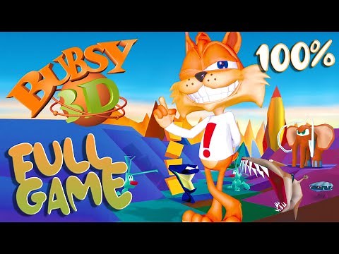 Bubsy 3D Refurbished FULL GAME 100% Longplay (PS1, PC)