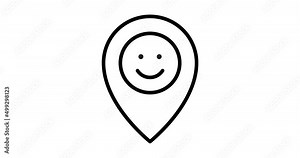 smiling pointer animated outline icon. smiling pointer line icon 4k motion design for web design, mobile apps, ui design.