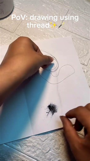 Satisfying drawing using thread ✨ ♥️ 🔥 #art#shorts#viralvideo