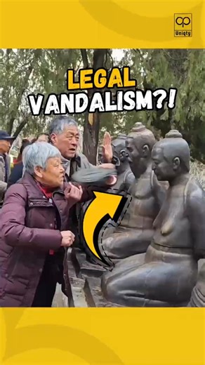 why they literally slap statues #shorts