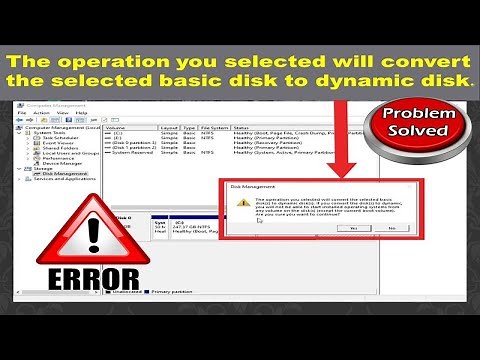 The operation you selected will convert the selected basic disk to dynamic.