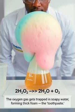 🧪 ELEPHANT TOOTHPASTE — CHEMISTRY IN ACTION #chemistryworld #chemistrylife #chemistryviews