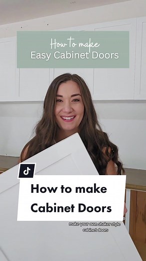 🌟Save for later🌟 DIY Shaker Style Cabinet Doors Here are my steps to make your own cabinets doors that anyone can DIY with a few tools! I have all the details on how to measure for your doors saved in my “garage renovation” highlight on the gram. Steps Determine Width & Height of your doors Cut Rails & Stiles to correct size Cut plywood center to correct size Put grooves into Rails & Stiles Add pocket holes into Rails Attach Bottom Rail to Stiles Apply glue into your grooves and slide in plywo