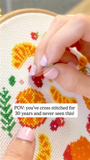 You learn something new everyday around here! 🍊 Meg teaching us her cross stitch hacks for a neat start. More to come soon… #crossstitchoftiktok #crossstitch #stitch #stitching #fyp | Embroidery & CrossStitch