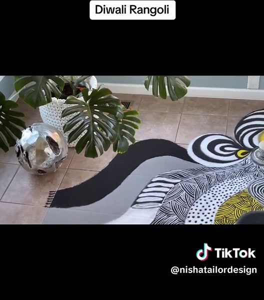 Diwali Rangoli 🪔 Achieve a meditative state with Zentangle Rangoli 🙏🥰🪔💛🖤🤍 Biomorphic patterns and my signature colors allowed me to release all kinds of emotions 💛🤍🖤💛🤍🤍🥰🙏✔️💯 and reclaim my true self. It’s liberating 🥰🙏 It is an intentional journey… let go of things or whatever in your life that no longer serves you or benefits you.💯💛🙏. Give a try to your hand for calming meditation drawing.. it reduces stress and calm your mind 💛💛💛 Happy Diwali 🪔 🪔🪔🪔🪔 #happydiwali #r