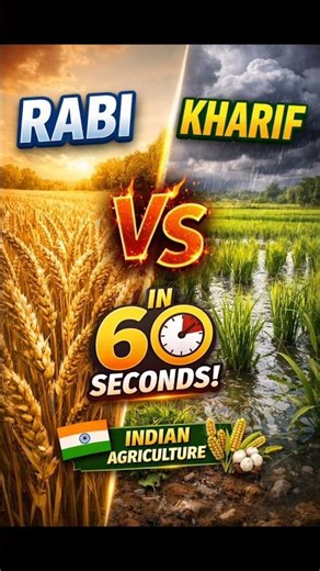 Rabi vs Kharif Crops in 60 Seconds 🌾 | Indian Agriculture