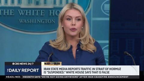 White House rejects Iran state media report that Strait of Hormuz traffic is "suspended"