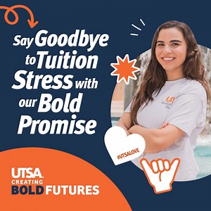 6.9K views · 55 reactions | UTSA's Bold Promise allows you to focus on your future, not your tuition. Find out if you're eligible & apply by February 15 for eight semesters free of tuition and mandatory fees. | UTSA - The University of Texas at San Antonio | Facebook