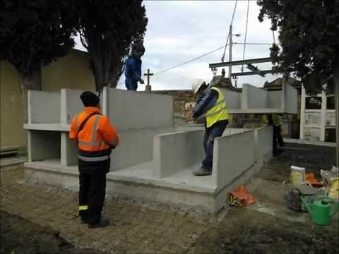 Econaves. Montaje de nichos prefabricados. Construcción de cementerios.
