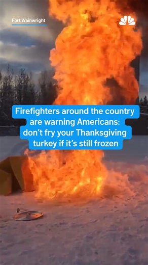 Firefighters all across the country warn Americans to not fry your Thanksgiving turkey if it's still frozen. When a frozen turkey is put into boiling oil, the changes in density and volume cause an explosion. #thanksgiving #turkey #friedturkey | NBC 6