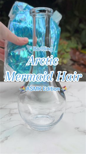 Making my Arctic Mermaid Hair decorative, color changing potion bottle! #potion #potions #mermaid #mermaids #mermaidlife #mermaidhair #mermaidtail #fantasy #art #fantasyart #bookshelfdecor #halloween #halloweendecor | Forbidden Forest Apothecary