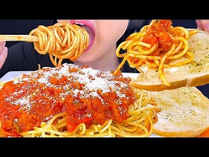 ASMR SPAGHETTI PASTA & GARLIC BUTTER TOAST | ASMR Phan