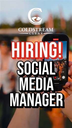 Coldstream Clear on Instagram: "We’re hiring a Social Media Manager at Coldstream Clear ✨ 💻 If you’re creative, organized, and love bringing brands to life through content, design, and community engagement, this role is for you! You’ll support our marketing team by managing social channels, assisting with graphic and digital design, and helping execute campaigns, events, and brand activations 🎉 📍Based in Truro, NS, this role offers a mix of day-to-day social management and hands-on marketing