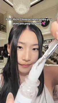 ASMR Rich Chinese mom gives you skincare prep for date💘#asmr #asmrsounds #asmrvideo #asianmom