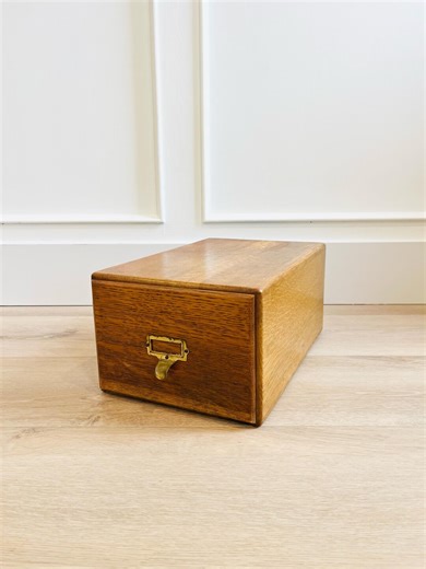 Vintage Library Index Card Catalogue Box Oak Drawer Rustic Box Dark Academia - Etsy UK