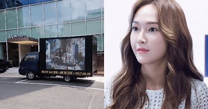 Truck Supporting Jessica's Comeback MV Parks Outside SM Entertainment