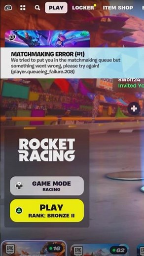 HOW TO FIX MATCHMAKING ERROR IN FORTNITE ROCKET RACING! (Rocket Racing Mode Not Working Fix)