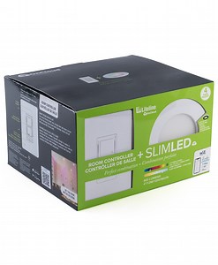 Liteline Pack of 4x 4" Round SlimLED Smart OnCloud Recessed Fixtures, Including 1x OnCloud Dimmer & White and Black Trim, Model SLM4-RGBTW-WHBK-4KT*
