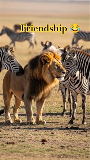 Gangs of Zebra 🦓 and single lion 🦁 friendship ❤️ #Lions #zebra #animals #bhfypnewtrending
