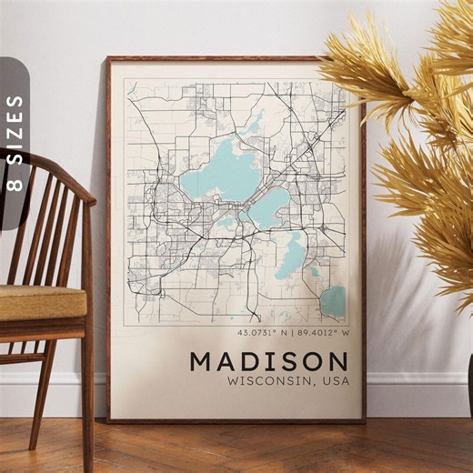 Madison, Wisconsin, USA | City Map Poster - Etsy