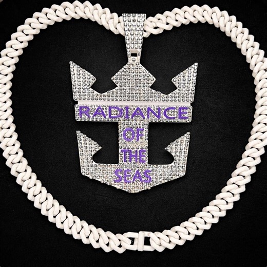 Royal Caribbean Inspired Crown & Anchor Pendant Custom Cruise Ship Necklace Rhinestone Jewelry Gift - Etsy UK