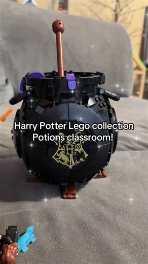 The new Harry Potter Lego set, Cauldron: Secret Potions Classroom. I was not going to give this a great review because it was one of those pain in the ass sets that wasn’t fun to put together, due to the shape and the annoying little pieces that it takes to get this shape right. Not a beginner set for sure. BUT then the last step was to move the stir stick at the top and it cracks it open so easily and shows the classroom inside. That changed my mind on the whole set and I loved it! ##legotok##l