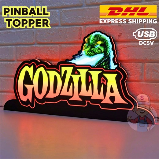 Godzilla Pinball LED Topper: USB Powered Dimming Lightbox - Etsy