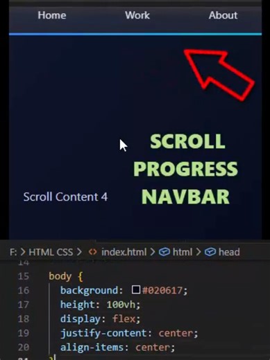 Scroll Progress Navbar using html css #htmlcss #coding #webdevelopment #website