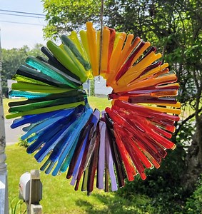 FREE SHIPPING Fused Glass Rainbow Swirl 12 Inches - Etsy