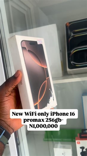 New WiFi only iPhone 16 promax 256gb- N1,000,000 **Only make payment into Company account* Store pickup- Lekki- 19 Agungi Ajiran rd , opposite domino’s pizza Agungi Lekki lagos Mainland - 4 Bashiru oweh st ,beside Lagos city polytechnic, Computer Village Ikeja Lagos Phone : 08067377151, 09058150633 Nationwide delivery 🚚 Send a DM to order or place order online : www.gadgetsnigeria.com #lagos #gadgetsnigeria #i̇phone16promax | Gadgets Nigeria