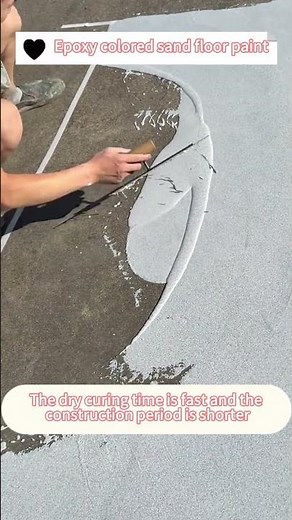 Epoxy colored sand floor paint with a faux marble effect