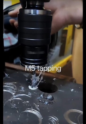 Mag MDT55 magnetic drill M5 blind hole tapping torque protection.