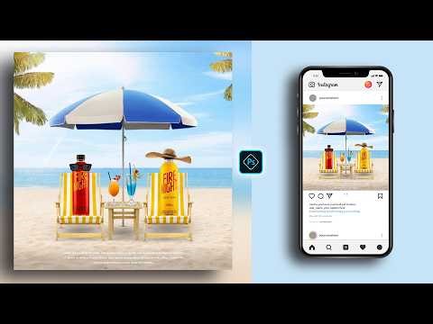 Photoshop Tutorial: Summer Drink Brand Social Media Banner Design