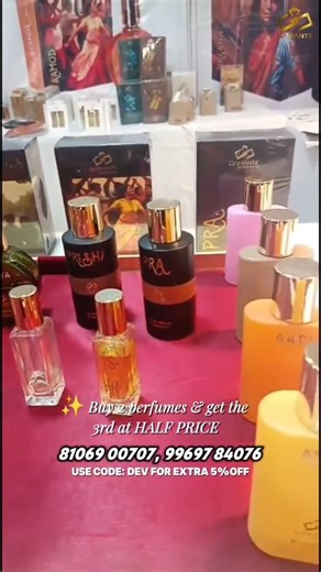 Damante Perfumes on Instagram: "Some fragrances don’t shout. They settle. They align. ✨ DAMANTE brings 100% natural, oil-based, unisex perfumes that are skin-friendly, non-allergic, and truly long-lasting. Clean luxury you feel — not just smell. If you’re in Vadodara, this is your sign. Come experience DAMANTE in person. ✨ Exhibition offer available Buy 2 perfumes & get the 3rd at HALF PRICE Use code DEV at the stall 📍 Furniture Fair & Thailand Exhibition Akota Stadium, Vadodara 🗓 Till 11th Ja