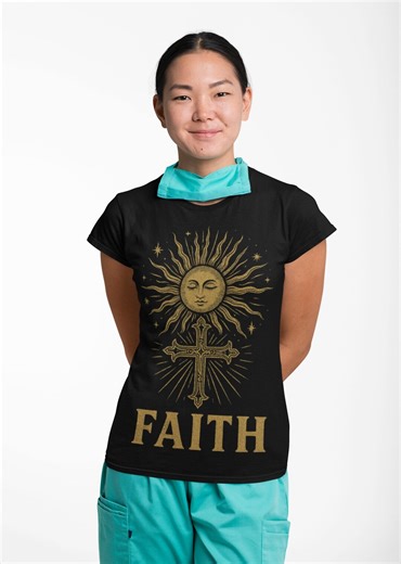 Faith Christian T-shirt Design | Sun Cross Vintage PNG | Religious Digital Download - Etsy