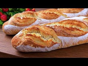 No-Knead French Baguette! 10-Minute Prep, 4 Ingredients