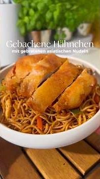 Asian Stir-Fried Noodles with Fried Chicken