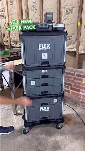 New Stack Pack from FLEX! Pre-order now. #flexstackpack #construction #packout #tools #powertools