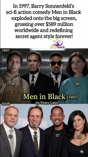 NEARLY 30 YEARS LATER! 🕶️👽 The Men In Black Cast 1997 vs. 2026!#MenInBlack #WillSmith #ThenAndNow