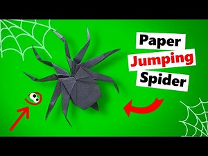 PAPER JUMPING SPIDER - how to make a paper spider from A4 sheet. Orinami spider.