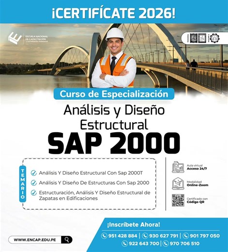 🏗️ 𝗖𝗨𝗥𝗦𝗢: ANÁLISIS Y DISEÑO ESTRUCTURAL CON SAP 2000