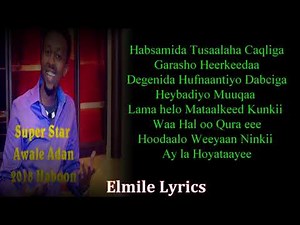 Awale Adan Haboon Lyrics 2018
