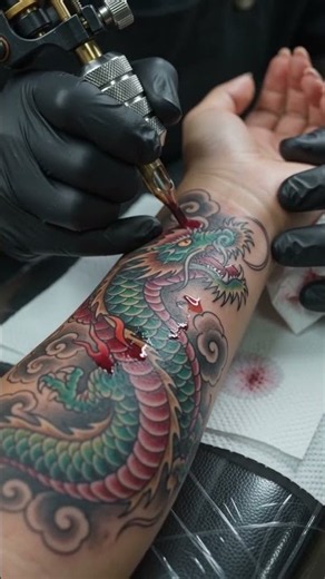 🐉 Watching This Dragon Tattoo Come to Life Is Absolutely Mesmerizing! 🔥