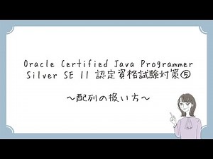 【Java初心者向け】⑤配列の扱い方 ～Oracle Certified Java Programmer Silver SE 11 認定資格試験対策～