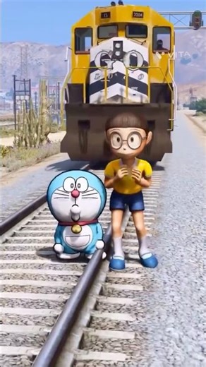 Doraemon Rescue Mission in Train 🚆⚡ Epic Power Moment! #shorts