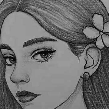 part 74| Cute girl portrait sketch step by step| #shorts