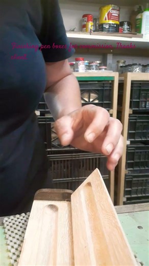 finishing pen boxes. biometrics forces middle fingers. #woodworking #wooddesigner #classicwood