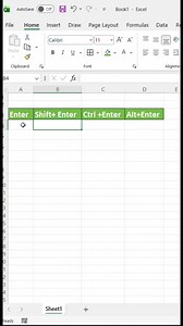 Excel Enter Key ka Secret 😱 | Shift Ctrl Alt ka Asli Use Kya aap Excel me sirf Enter ka hi use karte ho? 😲 Agar haan, to aap Shift Enter, Ctrl Enter, Alt Enter ke powerful shortcuts miss kar rahe ho 🔥 Is 1-minute ke video me: ✔ Data entry fast ✔ Same value multiple cells me ✔ Cell ke andar new line ✔ Professional Excel tricks 👉 Like ❤️ | Share 🔁 | Follow ✔️ Taaki aisi aur Excel tricks milti rahein #ExcelTips #ExcelTricks #MSExcel #ExcelReels #ExcelShortVideo #OfficeWork #ComputerKnowledge #