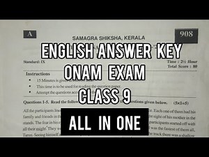 9th class English onam exam answer key 2022