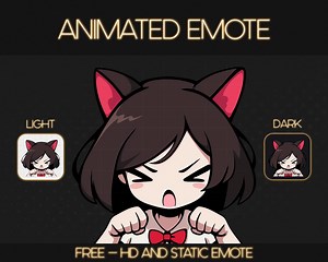 ANGRY NEKO GIRL [ Gif and Png Emoticon ], Asset for Content Creator and Vtuber, Instant Download - Etsy UK